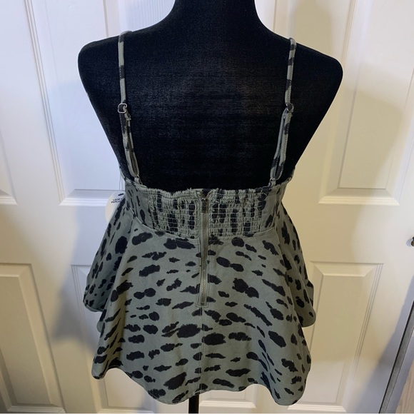 Scoop Olive Cheetah Baby Doll Cami Top - Picture 4 of 6